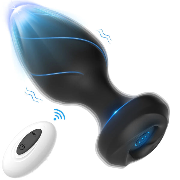 Anal Plug Sex Toys for Men Women Anal Toys Silicone Vibrating Butt Plug Vibrator with Remote Control 10 Modes, Prostate Massager Anal Adult Sensory Toys Male Anal Vibrator