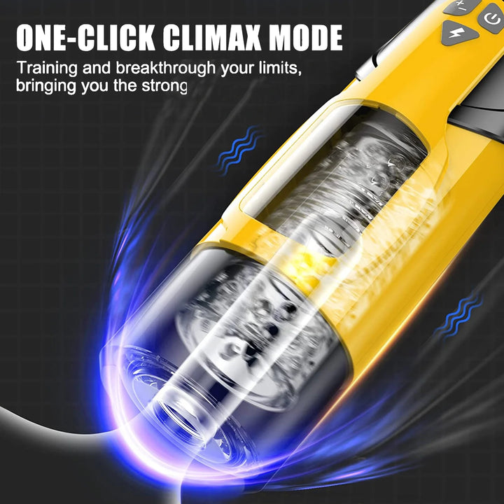 Automatic Masturbator Cup with 3 Thrust Modes & 7 Rotation Modes & One-Click Orgasm Mode Adult Sex Toys for Men Hand-Free Electric Sex Stroking Toy for Penis Stimulation