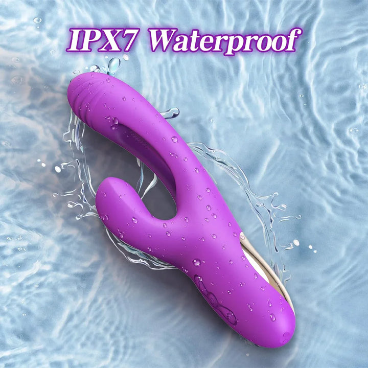 Rabbit Vibrator Dildo for Women: G Spot Vibrator Sex Toys with 7 Vibration 7 Licking Flapping, Silicone Personal Vibe Massager, Rechargeable Powerful Adult Sex Toy for Female Couples