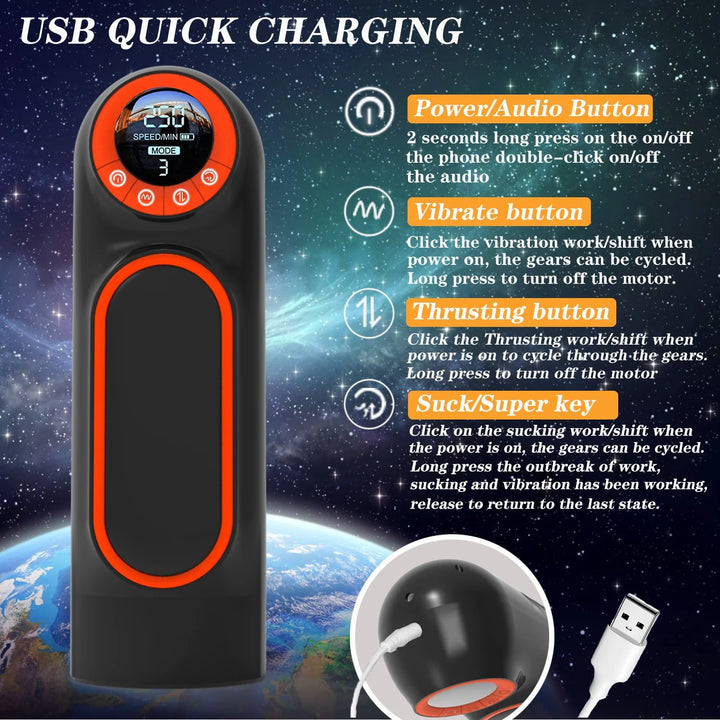 Automatic Male Masturbators Sex Toys with Powerful Vibrating & Thrusting & Sucking Modes, Self-Pleasure Masturbation Stroker Adult Toy for Men