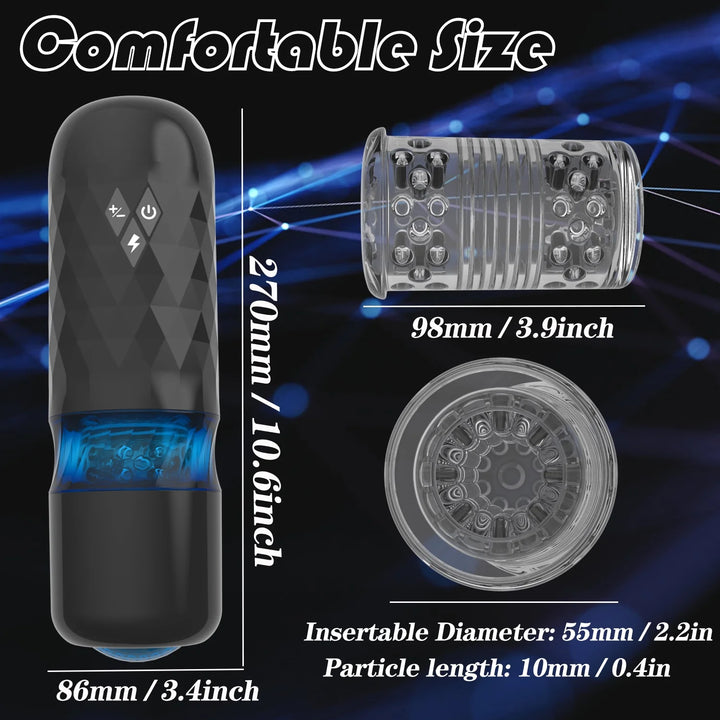 Male Masturbators Cup Sex Toys with Thrusting & Rotating Modes and Suction Cup, Automatic Stroker Adult Toy for Men Self Pleasure Masturbation