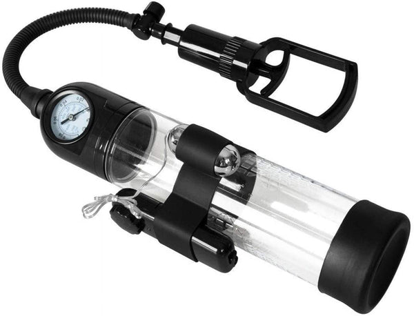 12.2-Inch Extra Large Male Penis Tractor Extender, 3D Vacuum Pump for Enhancing Male Endurance, Wearing Pressure Gauge and See-Through Function Manually Adjustable Extended Power Adult Male Electric V