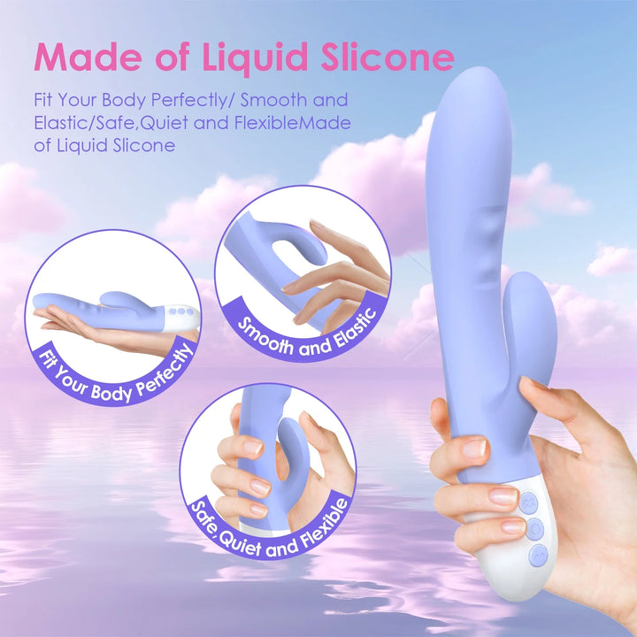 G-Spot Rabbit Vibrator with Heating, 12 Speed Vibrating Stimulator G Spot Sex Toys for Women Adult Toys (Purple)