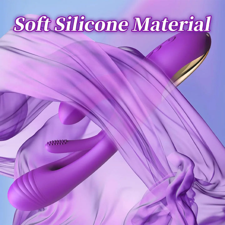 Rabbit Vibrator Dildo for Women: G Spot Vibrator Sex Toys with 7 Vibration 7 Licking Flapping, Silicone Personal Vibe Massager, Rechargeable Powerful Adult Sex Toy for Female Couples