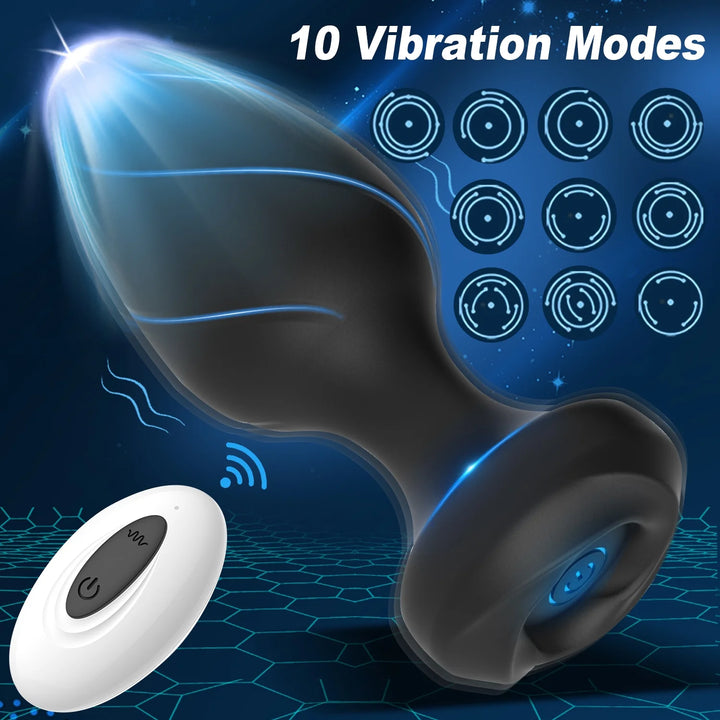 Anal Plug Sex Toys for Men Women Anal Toys Silicone Vibrating Butt Plug Vibrator with Remote Control 10 Modes, Prostate Massager Anal Adult Sensory Toys Male Anal Vibrator