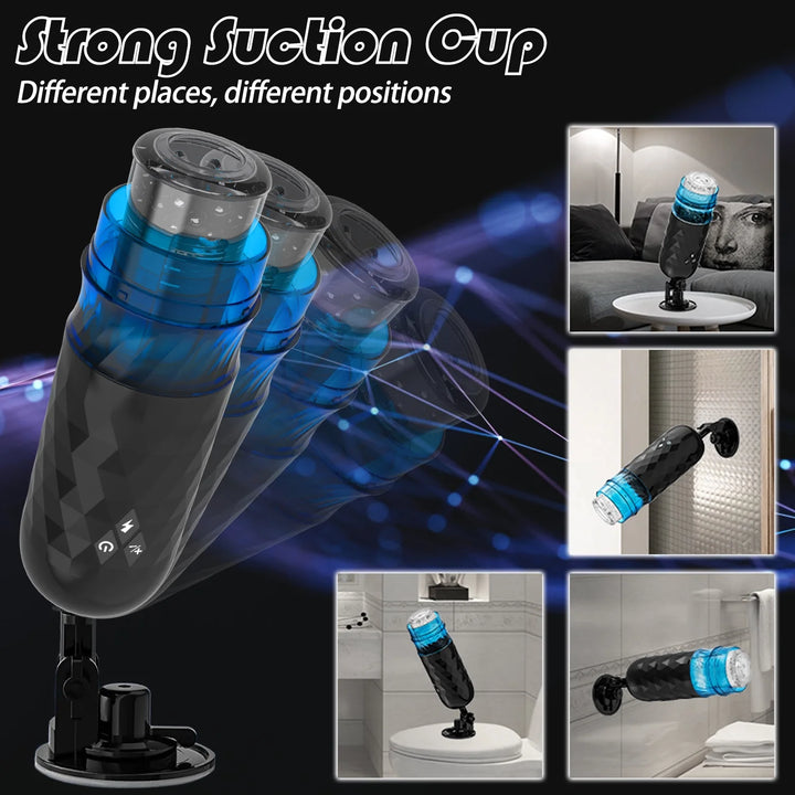 Male Masturbators Cup Sex Toys with Thrusting & Rotating Modes and Suction Cup, Automatic Stroker Adult Toy for Men Self Pleasure Masturbation
