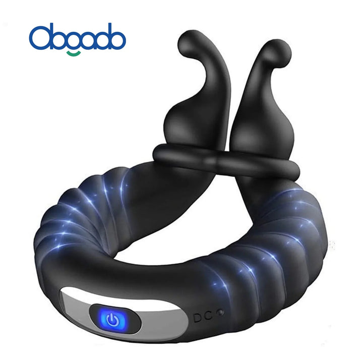 Vibrating Penis Ring, Penis Ring with Rabbit Design, Rechargeable Silicone Adult Toys Couples Vibrator with 10 Vibration Modes, Sex Toys for Men Couples, Black