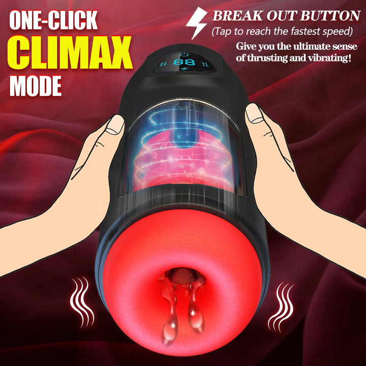 Sex Toys for Men Automatic Male Masturbator Cup with 8 Thrusting & Vibrating Modes, 3D Sleeve Stroker LCD Display Adult Toy for Self-Pleasure Masturbation