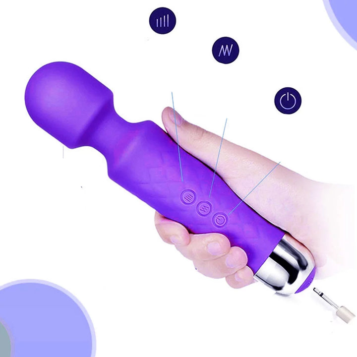 Personal Massager Wand Massager Powerful with 20 Vibrating Patterns 8 Speeds Body Massager Cordless Rechargeable for Back Neck Shoulder Sports Recovery