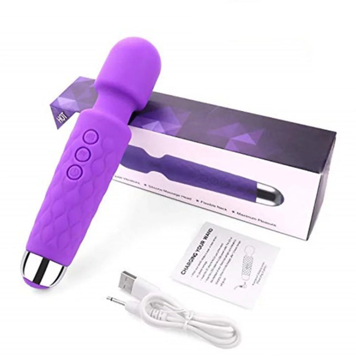 Personal Massager Wand Massager Powerful with 20 Vibrating Patterns 8 Speeds Body Massager Cordless Rechargeable for Back Neck Shoulder Sports Recovery