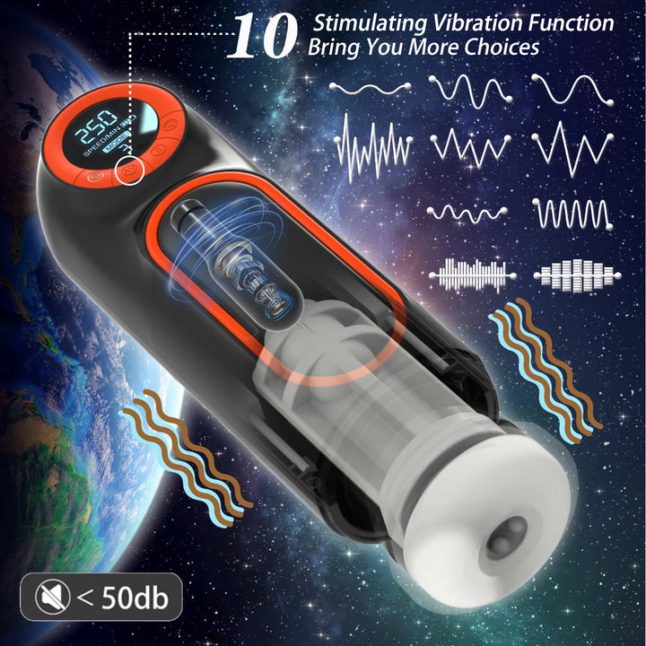 Automatic Male Masturbators Sex Toys with Powerful Vibrating & Thrusting & Sucking Modes, Self-Pleasure Masturbation Stroker Adult Toy for Men