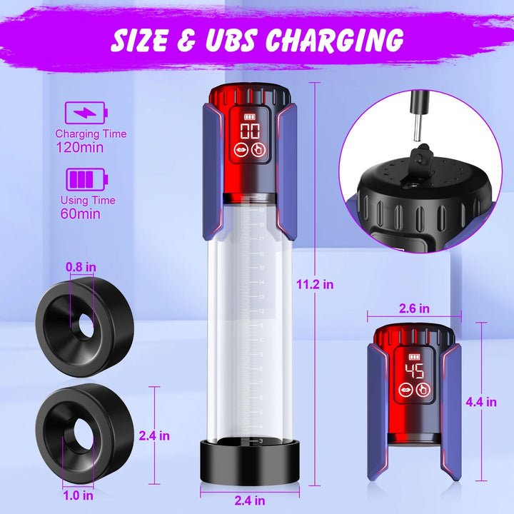 Electric Penis Pump for Men, Rechargeable Automatic Device with 5 Suction Modes, Male Sex Toys for Adult