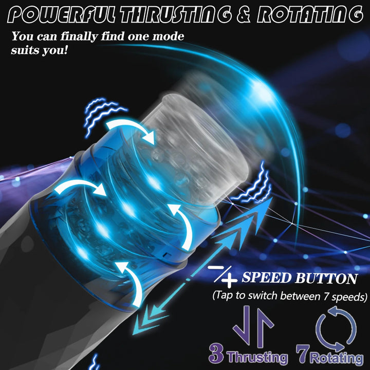 Male Masturbators Cup Sex Toys with Thrusting & Rotating Modes and Suction Cup, Automatic Stroker Adult Toy for Men Self Pleasure Masturbation