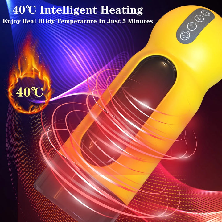 AJDOLL Male Masturbator Cup Sex Toys with 10 Vibrating & 4 Sucking & Voice Function & Heating Modes LED Stroker Adult Toy for Men Self-Pleasure Masturbation