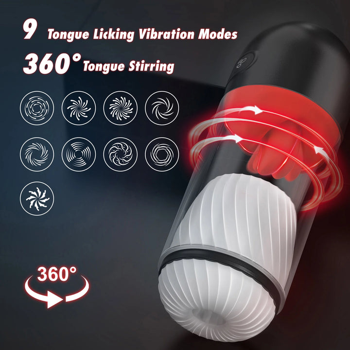 AYIYUN Automatic Male Masturbator, Fully Waterproof Male Masturbators APP Remote Control Sex Toy with Tongue Licking Vibration & 360° Rotation Modes, Stroker Adult Toys for Men