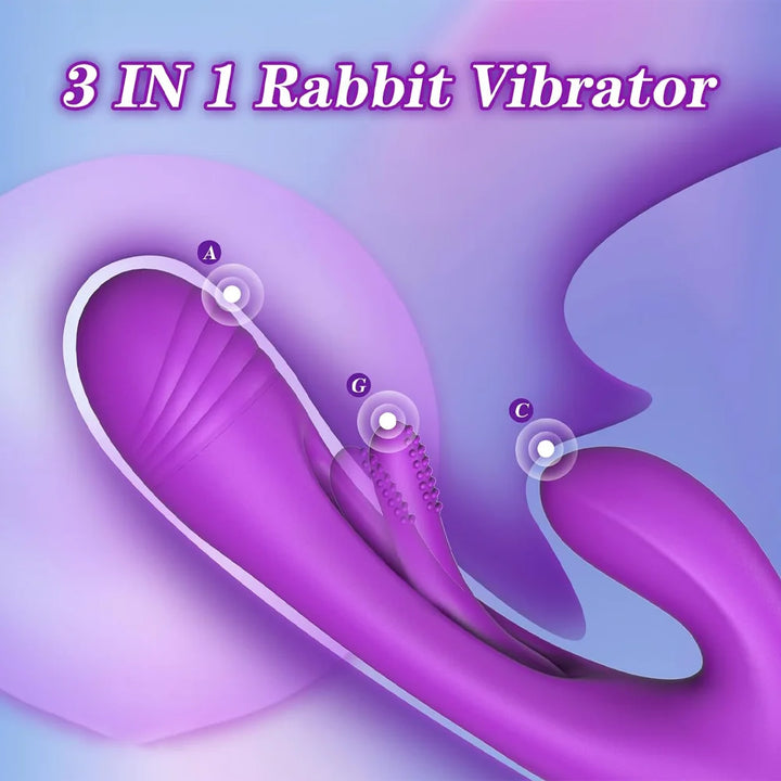 Rabbit Vibrator Dildo for Women: G Spot Vibrator Sex Toys with 7 Vibration 7 Licking Flapping, Silicone Personal Vibe Massager, Rechargeable Powerful Adult Sex Toy for Female Couples