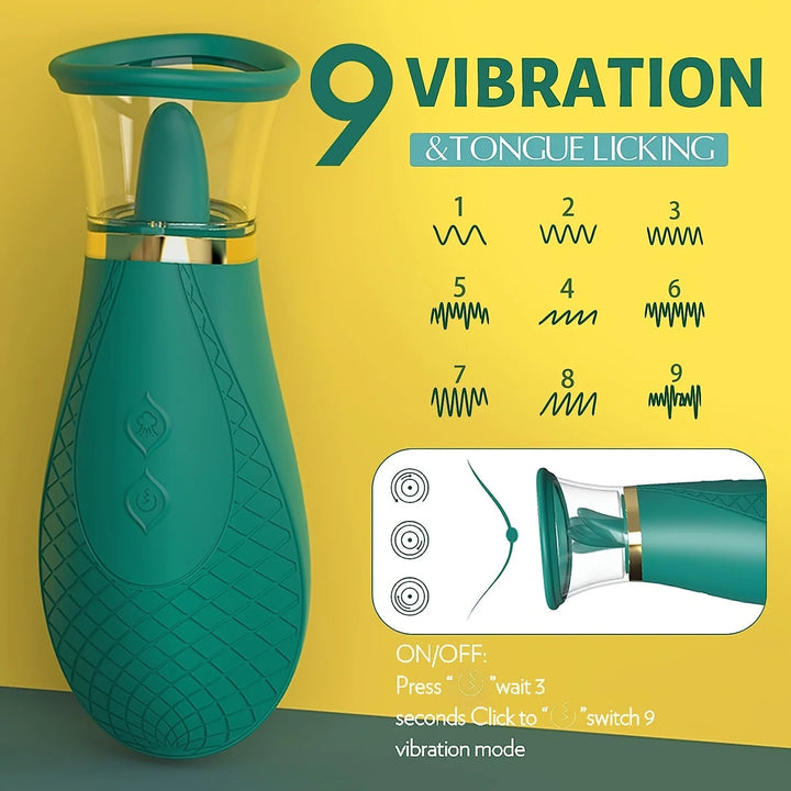 Clitoral Sucking Vibrator Sex Toys, 3 Sucking 9 Licking Modes Nipples Clit Sucker for Sex Pleasure, Tongue Vibrators Adult Toys for Women Couples