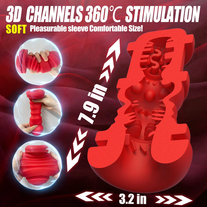 Sex Toys for Men Automatic Male Masturbator Cup with 8 Thrusting & Vibrating Modes, 3D Sleeve Stroker LCD Display Adult Toy for Self-Pleasure Masturbation