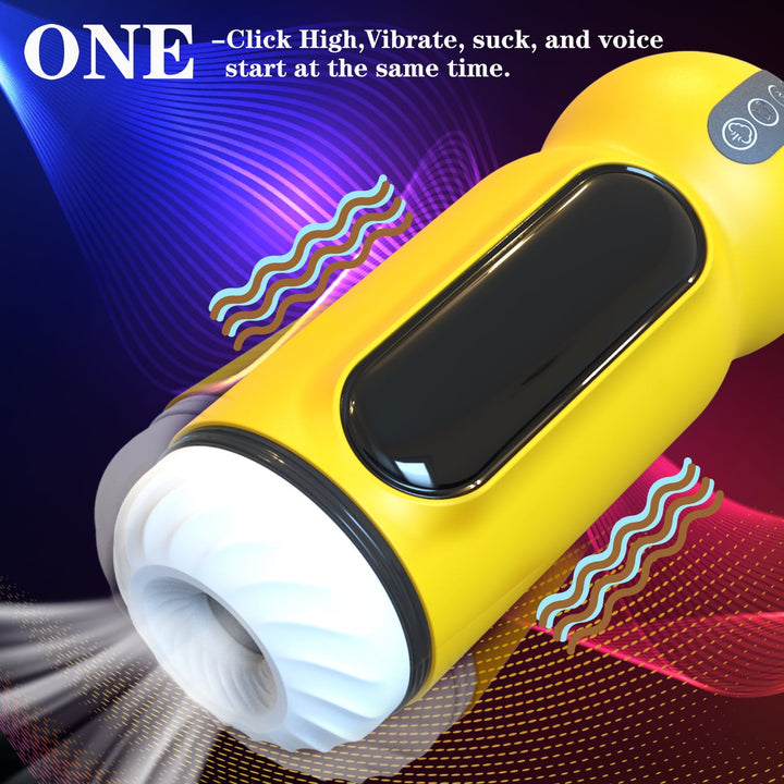 AJDOLL Male Masturbator Cup Sex Toys with 10 Vibrating & 4 Sucking & Voice Function & Heating Modes LED Stroker Adult Toy for Men Self-Pleasure Masturbation