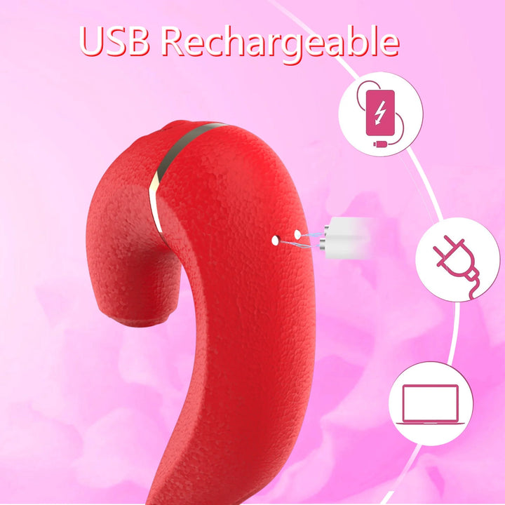 G Spot Vibrator Female Sex Toys for Women, Stimulator with 10 Tongue Licking Vibration & 5 Sucking Modes, Silicone Adult Toy, 2 in 1 Personal Massager for Couple Pleasure
