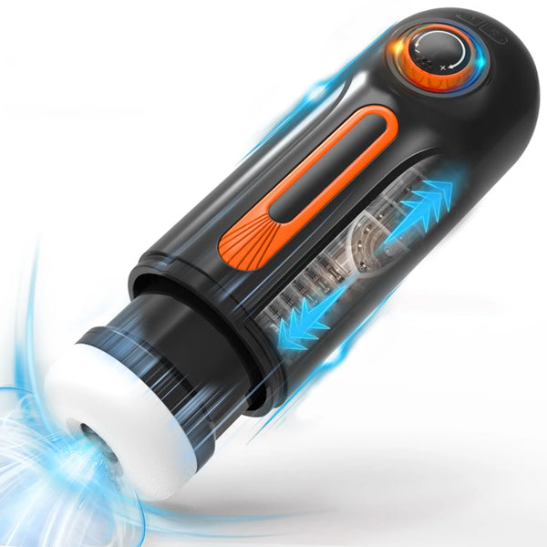 4 in 1 Automatic Male Masturbators Sex Toys for Men, with 10 Thrusting & 10 Vibrating & 4 Sucking Modes, 40 ℃ Heating Stroker Self-Pleasure Masturbation Adult Toy
