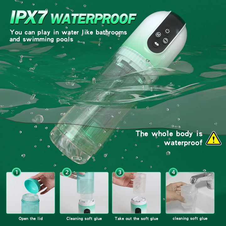 2 in 1 Automatic Male Masturbator, Fully Waterproof Male Masturbators Sex Toy with Tongue Lick Rotation & Suction Modes, Stroker Adult Male Sex Toys for Men
