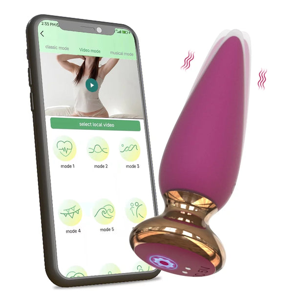 APP Control Vibrating Butt Plug Vibrator 10 Vibration Modes Massager Adult Toys for Women Men