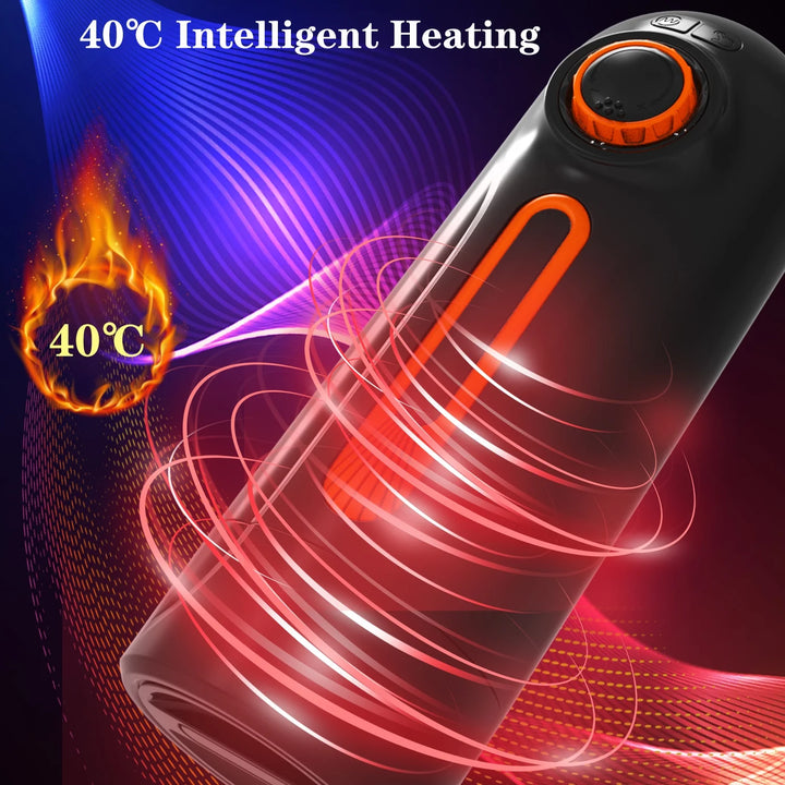 4 in 1 Automatic Male Masturbators Sex Toys for Men, with 10 Thrusting & 10 Vibrating & 4 Sucking Modes, 40 ℃ Heating Stroker Self-Pleasure Masturbation Adult Toy
