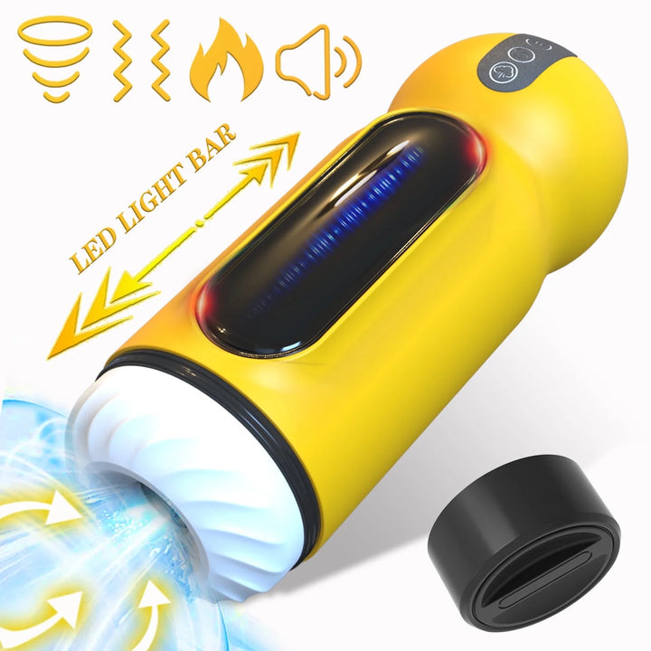 AJDOLL Male Masturbator Cup Sex Toys with 10 Vibrating & 4 Sucking & Voice Function & Heating Modes LED Stroker Adult Toy for Men Self-Pleasure Masturbation