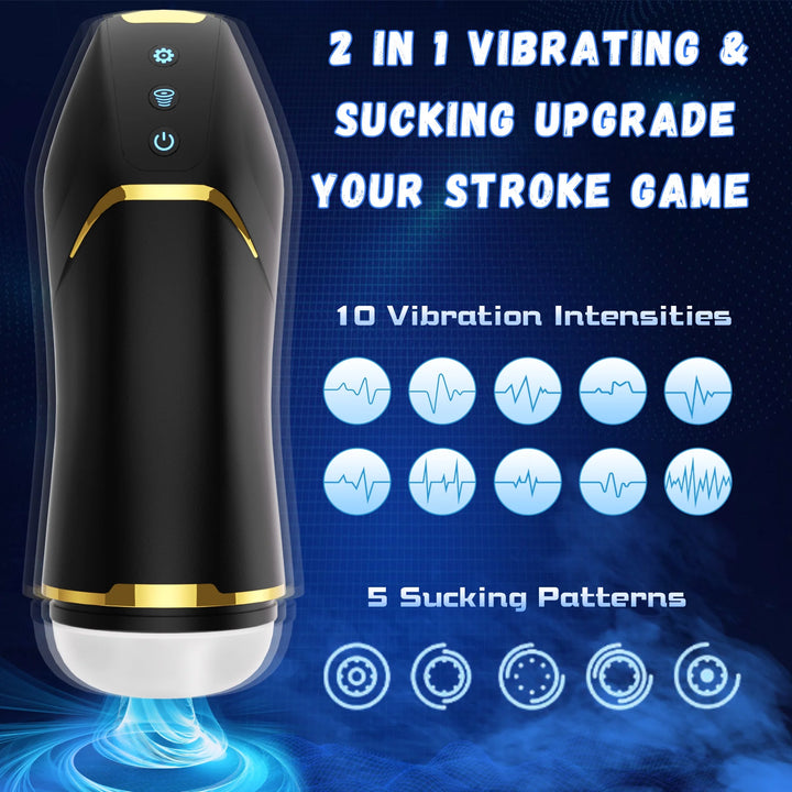 Automatic  Adult Toy with 10 Vibrating Patterns & 5 Sucking Pattern Male Sex Toy, Automatic Pocket Stoker for Men,Men'S Adult Toys
