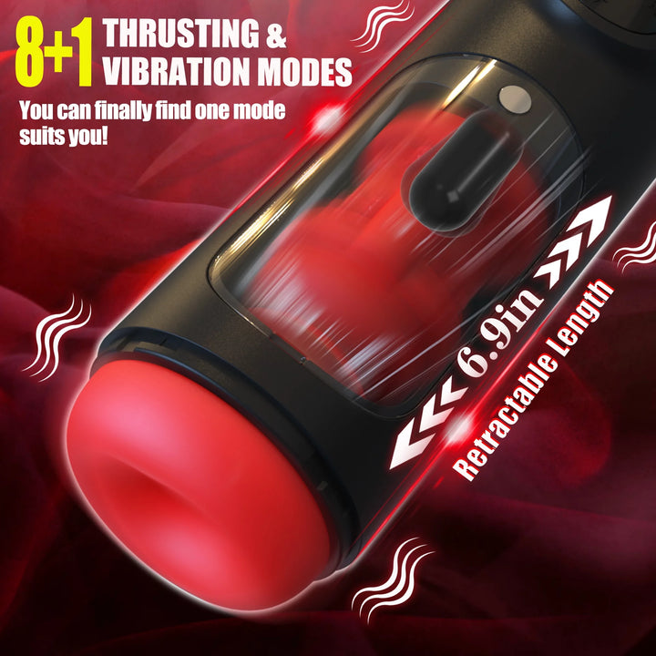 Sex Toys for Men Automatic Male Masturbator Cup with 8 Thrusting & Vibrating Modes, 3D Sleeve Stroker LCD Display Adult Toy for Self-Pleasure Masturbation