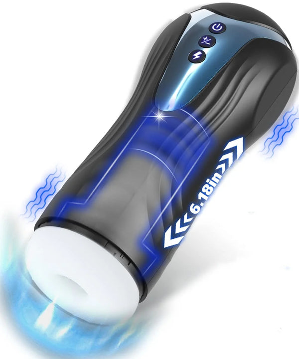 Male Masturbator, Automatic Male Stroker with 7 Thrusting Vibrating, Hands Free Electric Sex Toys for Men with Textured Sleeve, Male Sex Toys for Pleasure