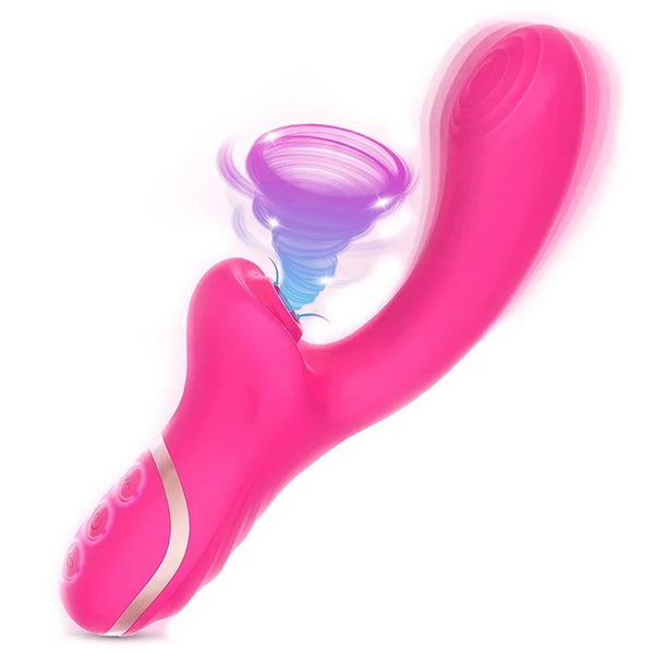 Vibrator Dildo for Women Sucking Clitoris Stimulator G-Spot Massager Adults Goods Sex Toys-Rose Red