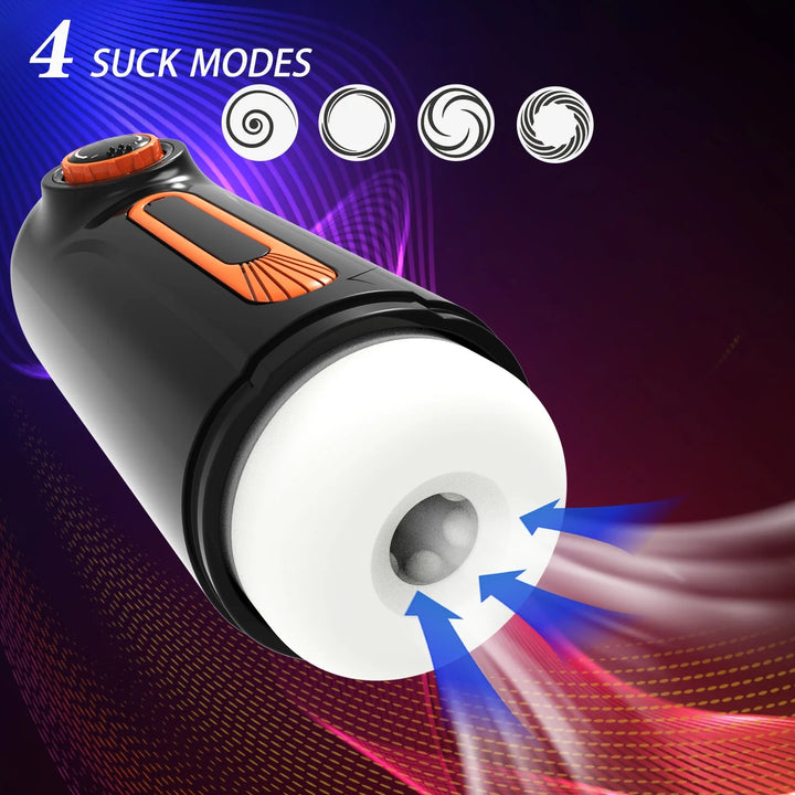 4 in 1 Automatic Male Masturbators Sex Toys for Men, with 10 Thrusting & 10 Vibrating & 4 Sucking Modes, 40 ℃ Heating Stroker Self-Pleasure Masturbation Adult Toy