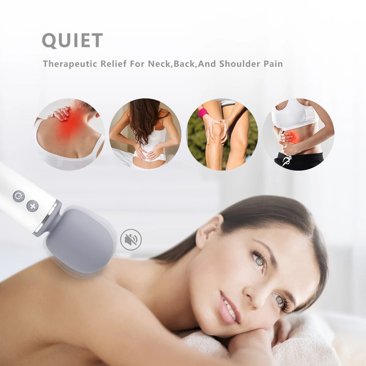 Wand Massager, 20 Vibration Modes and 8 Speeds, Rechargeable, Quiet, Waterproof, Cordless, for Neck Shoulder Back Foot Muscle Body Massage, Sport Recovery White