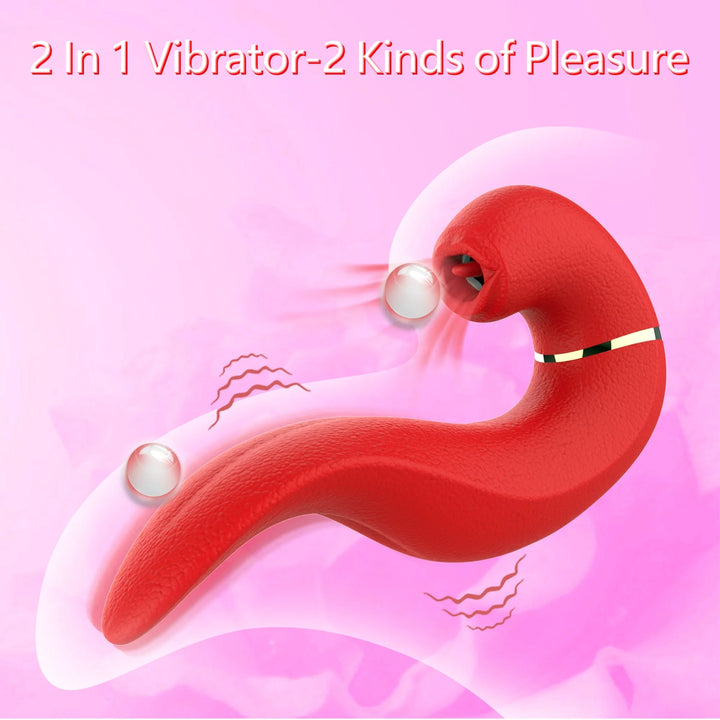 G Spot Vibrator Female Sex Toys for Women, Stimulator with 10 Tongue Licking Vibration & 5 Sucking Modes, Silicone Adult Toy, 2 in 1 Personal Massager for Couple Pleasure
