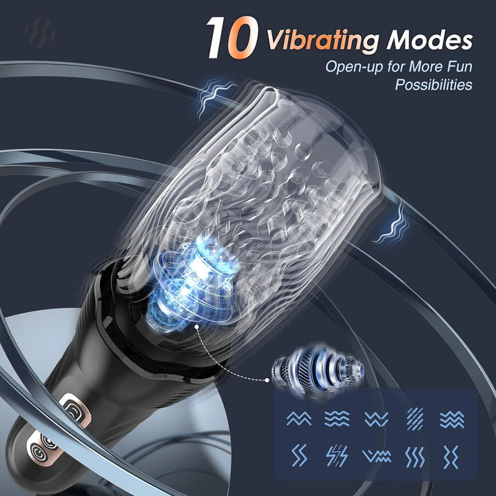 Automatic Sucking Male Masturbator Sex Toys, Male Sex Toy with 5 Thrusting & Rotating & 10 Vibrating Modes, Adult Toys Men Masturbation Machine Electric Pocket Male Stroker Sex Toys for Men