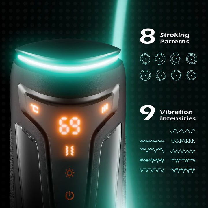 Male Masturbator Sex Toys for Men with 9 Vibrating,8 Thrusting Modes & 2 Heating Levels,Male Sex Toys Adult Toys Penis Pump Sex Toy,Adult Sex Toys