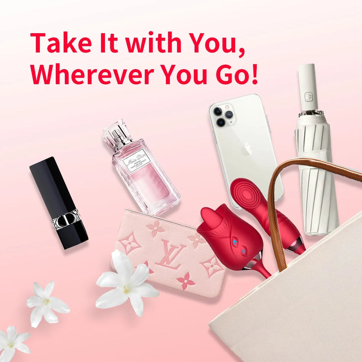 Rose Toys Vibrators for Women, Clitoral G Spot Vibrator for Female, Thrusting Dildos for Adult Couples Pleasure, Red.