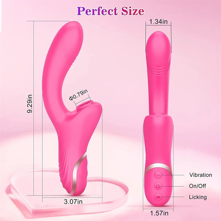 Vibrator Dildo for Women Sucking Clitoris Stimulator G-Spot Massager Adults Goods Sex Toys-Rose Red