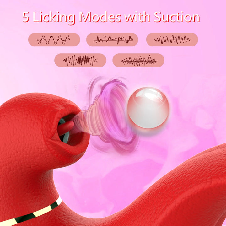 G Spot Vibrator Female Sex Toys for Women, Stimulator with 10 Tongue Licking Vibration & 5 Sucking Modes, Silicone Adult Toy, 2 in 1 Personal Massager for Couple Pleasure