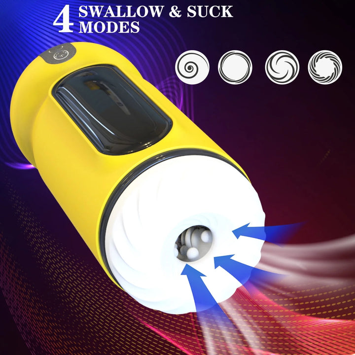 AJDOLL Male Masturbator Cup Sex Toys with 10 Vibrating & 4 Sucking & Voice Function & Heating Modes LED Stroker Adult Toy for Men Self-Pleasure Masturbation