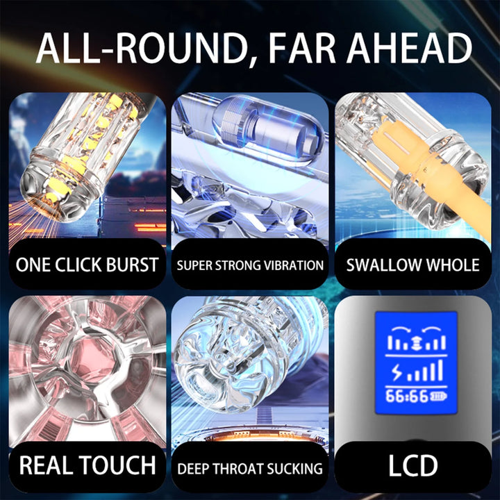 Automatic Male Masturbator, Masturbators Cup with 10 Vibrations & 7 Thrusting Modes Adult Sex Toys for Men