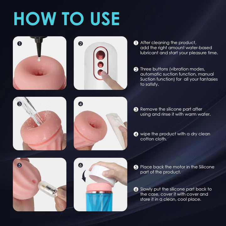 Automatic Sucking Male Masturbator Sex Toys for Men, Adult Electric Male Stroker with 7 Suction & Vibrating Modes