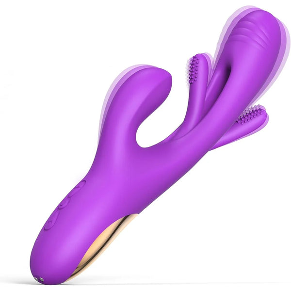 Rabbit Vibrator Dildo for Women: G Spot Vibrator Sex Toys with 7 Vibration 7 Licking Flapping, Silicone Personal Vibe Massager, Rechargeable Powerful Adult Sex Toy for Female Couples