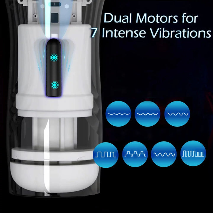 Male Masturbator, Automatic Male Stroker with 7 Thrusting Vibrating, Hands Free Electric Sex Toys for Men with Textured Sleeve, Male Sex Toys for Pleasure