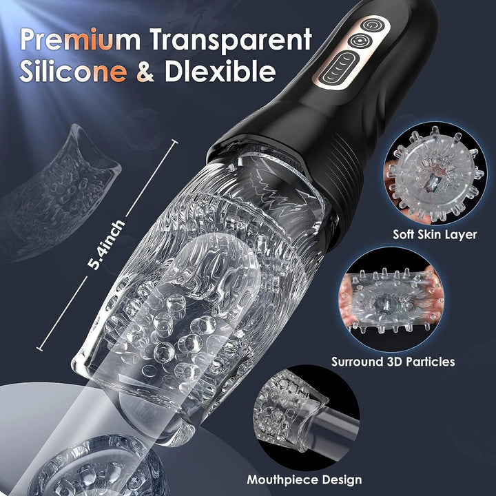 Automatic Sucking Male Masturbator Sex Toys, Male Sex Toy with 5 Thrusting & Rotating & 10 Vibrating Modes, Adult Toys Men Masturbation Machine Electric Pocket Male Stroker Sex Toys for Men